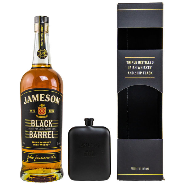 Jameson Black Barrel + Hip Flask